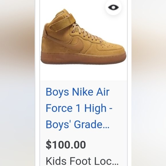 ***SOLD***Used $30 Uptown size 6Y Air FORCE 1's Wheat - Picture 8 of 8